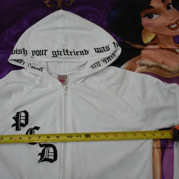 PUSSYCAT DOLLS DON'T CHA WISH HOT LIKE ME HOODIE size SMALL STAINED USED AS IS - Picture 13 of 16